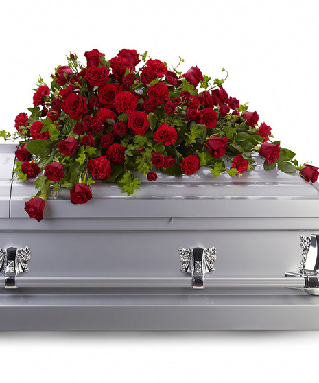 Red Rose Reverence Casket Spray