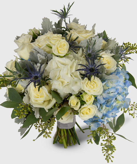 Garden Style Premium Bridal Bouquet - Ocean Breeze