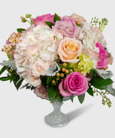 Garden Style Premium Pedestal Centerpiece - Sherbert Dreams