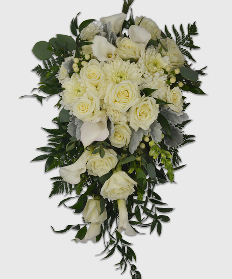 Garden Style Premium Cascading Bridal Bouquet - Choose Your Color